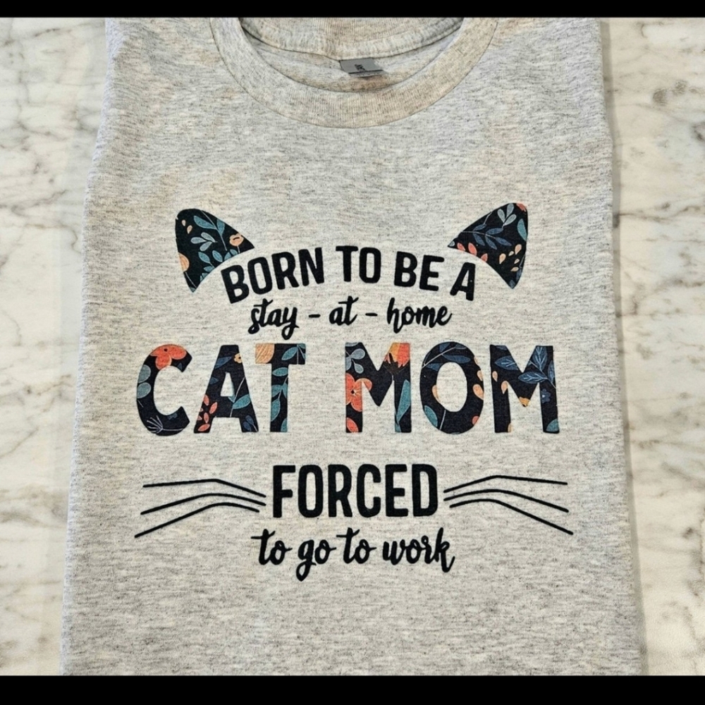 cat mom shirt Stay At Home Cat Mom Short Sleeve Tshirt